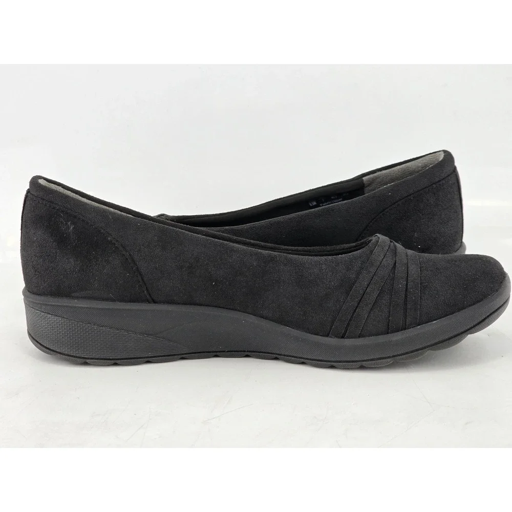 LifeStride Bzees Air Step Shoes Womens 9.5M Black Wedge Slip On -Excellent